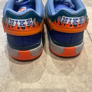 Nike Kids Sneakers in Blue and Orange Flame Design